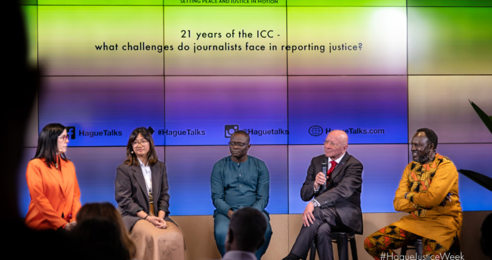Media's Crucial Role in International Justice and reporting on trials in The Hague.